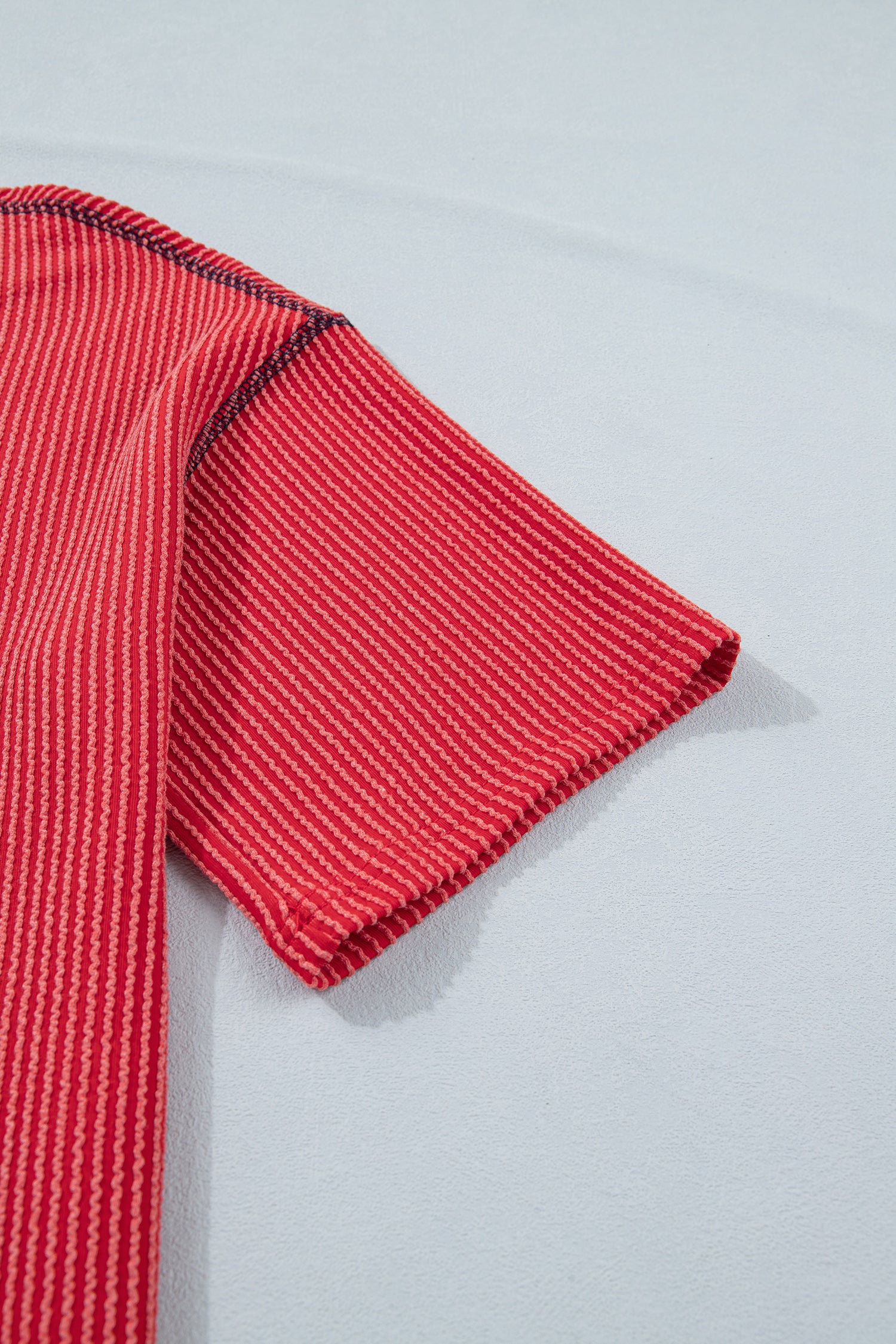 Fiery Red USA Graphic Half Sleeve Loose Ribbed Top