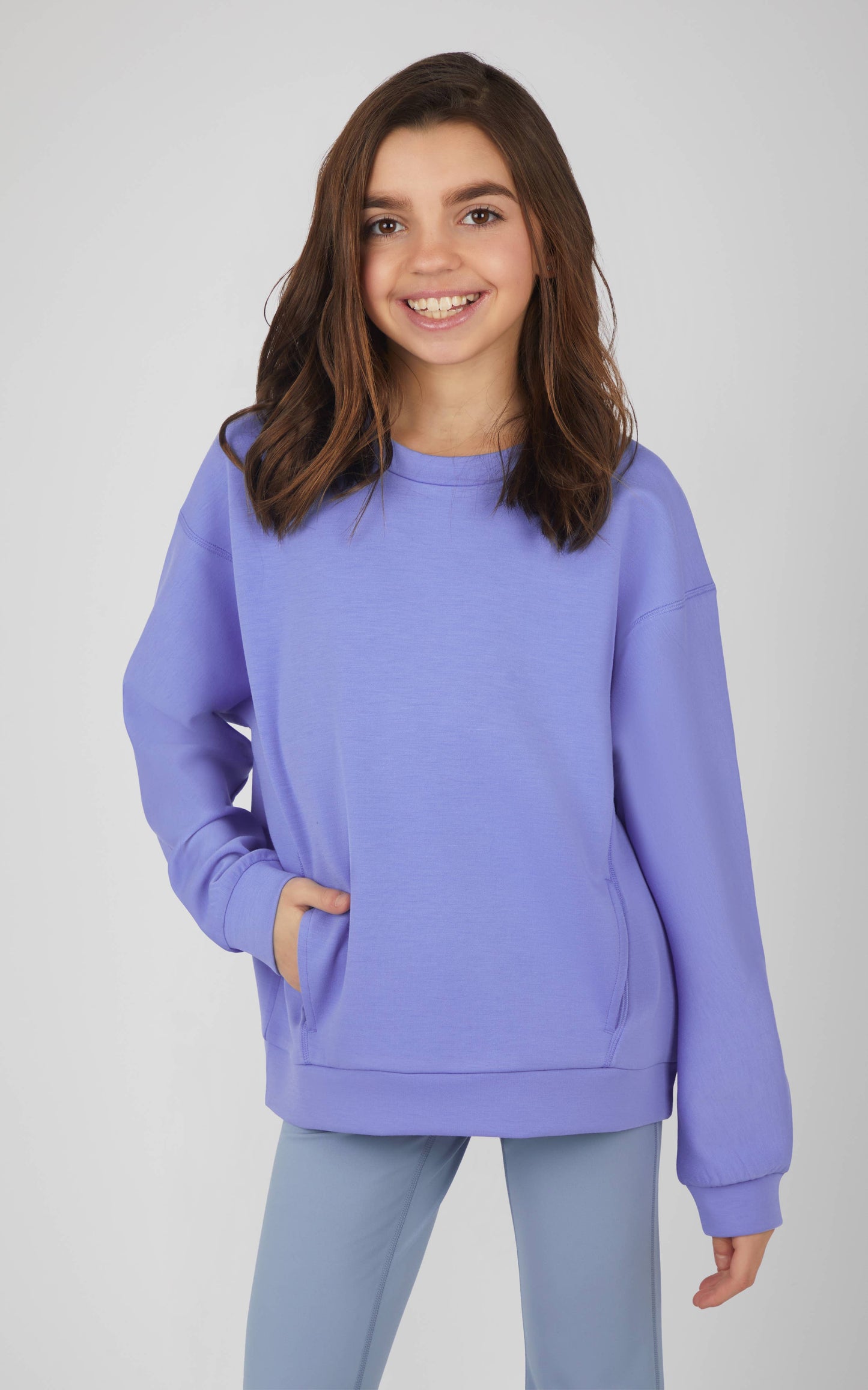 Tween Girls Soft Scuba Zuri Crew Neck Everyday Sweatshirt - ETA EARLY AUGUST