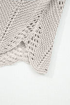 Hollow Out Knit 7/8 Sleeve Casual Sweater