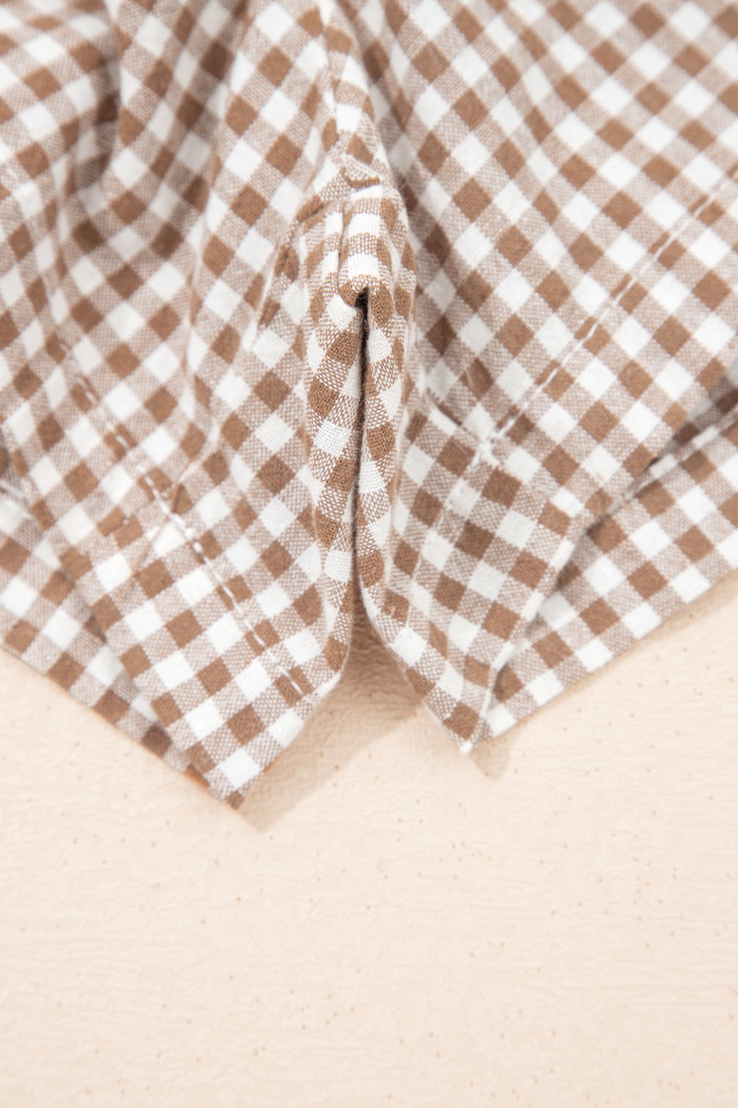 Contrast Trim Plaid Print Plus Size Shorts