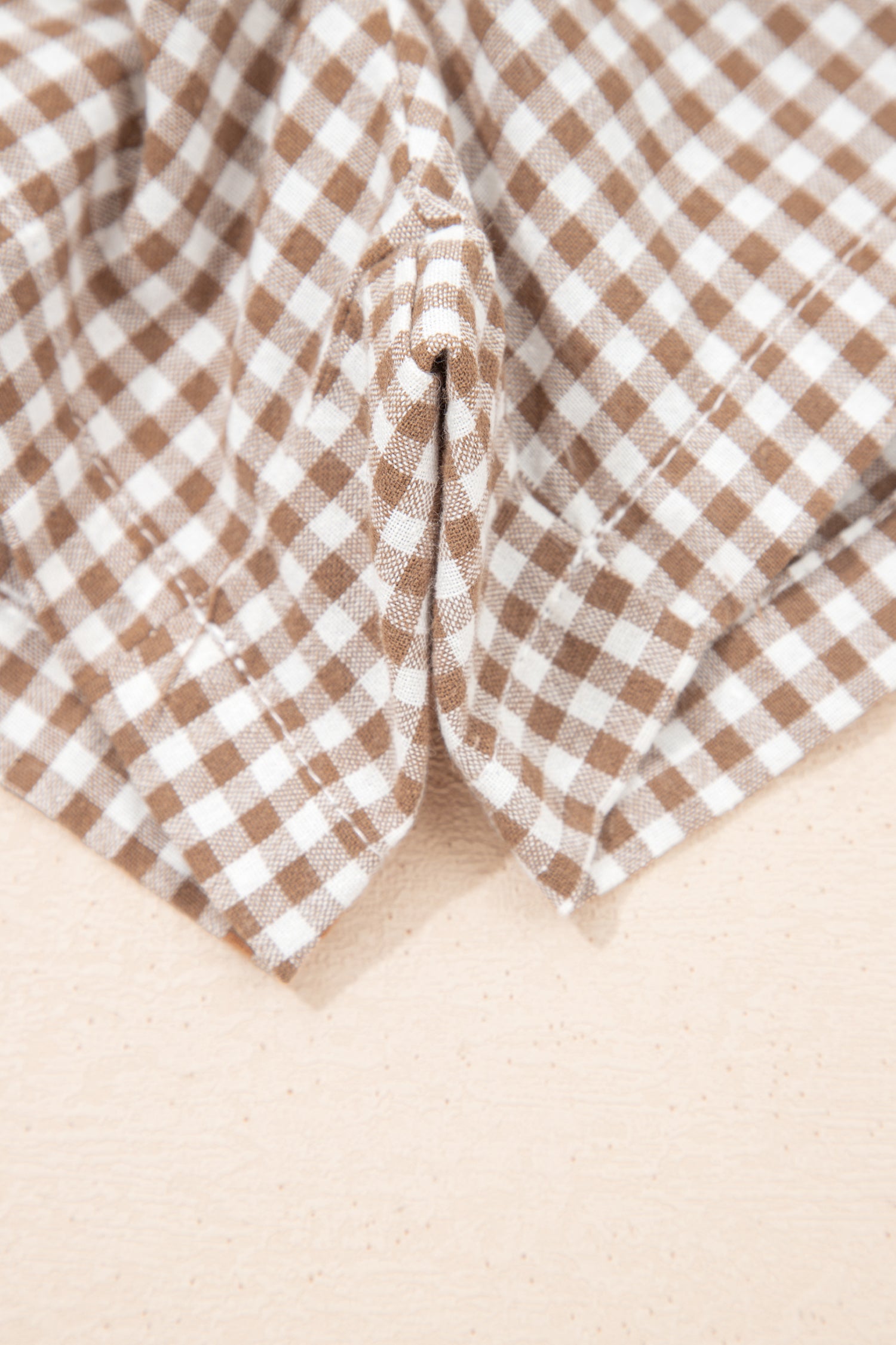 Contrast Trim Plaid Print Plus Size Shorts