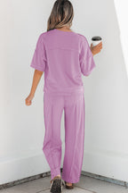 Drop Shoulder Boxy Tee and Barrel Pants Set
