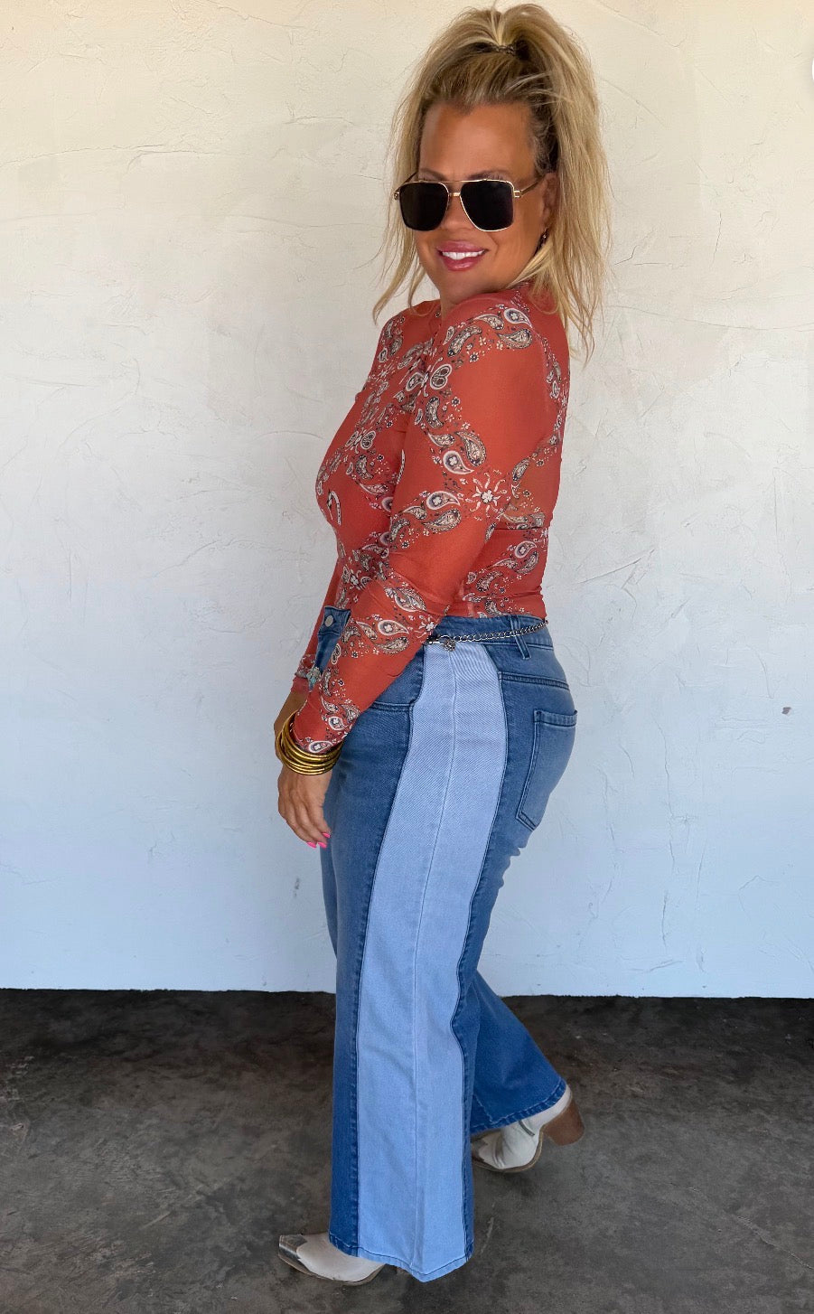 Preorder - Two Tone Denim Jeans
