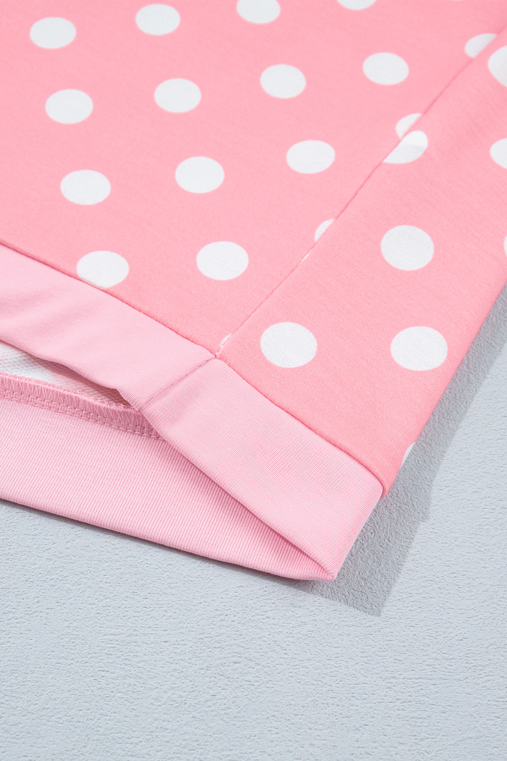 Sky Blue Polka Dot Oversized Top Drawstring Short Set