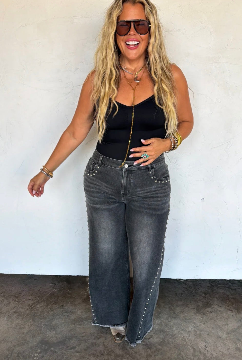 Preorder: OFF THE GRID STUDDED JEANS - ETA LATE NOVEMBER