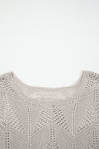 Hollow Out Knit 7/8 Sleeve Casual Sweater