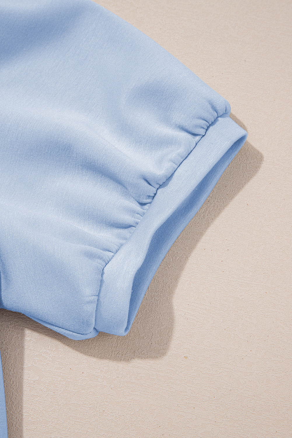 Puff Sleeve Pearl Embellished Scallop Trim Top 2 Piece Skort Set