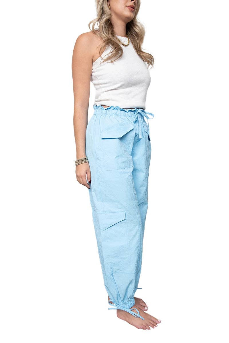 Light Blue Wholesale Parachute Pants