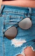 The Alex Black/Silver- High Quality Unisex Aviator Sunglasses