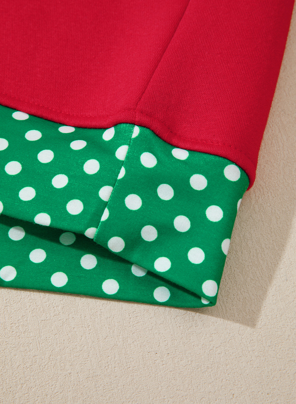 Polka Dot Patchwork Round Neck Plus Size Sweatshirt