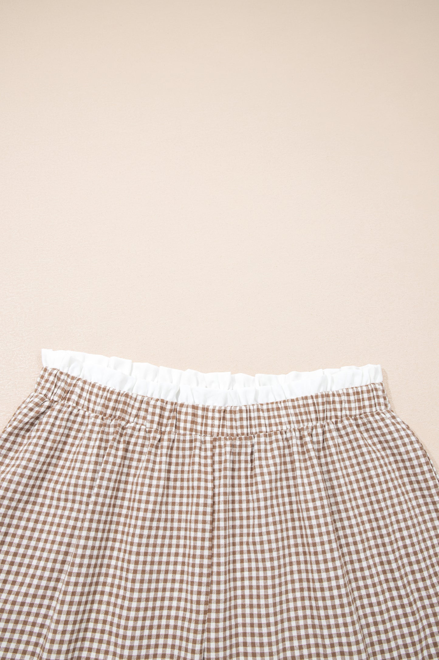 Contrast Trim Plaid Print Plus Size Shorts