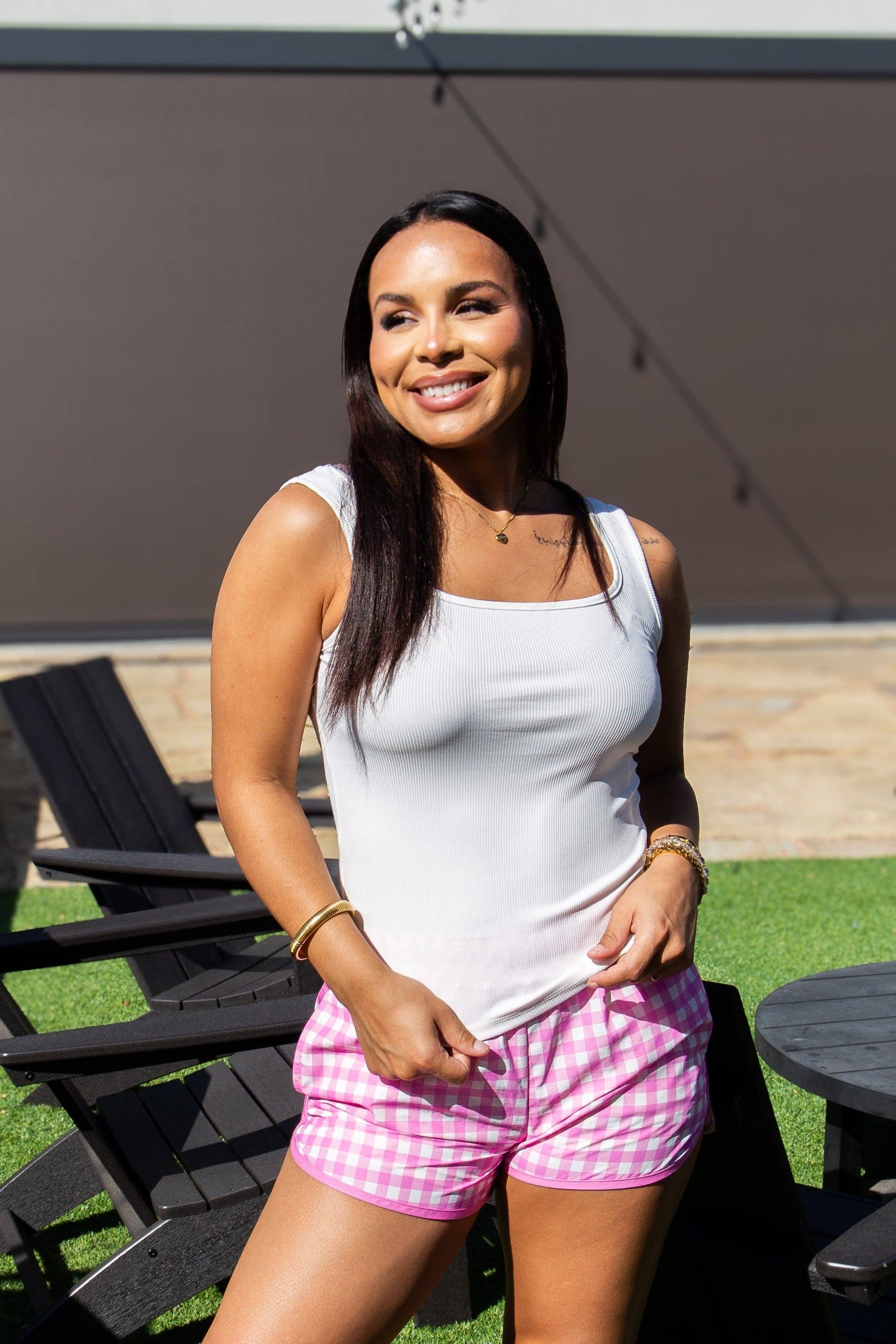 Go-Getter Shorts, Pink Gingham