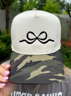 Camo Embroidered Bow Hat