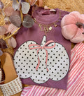 Polka Dot Pumpkin Bow Tee