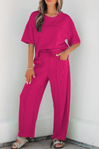 Drop Shoulder Boxy Tee and Barrel Pants Set