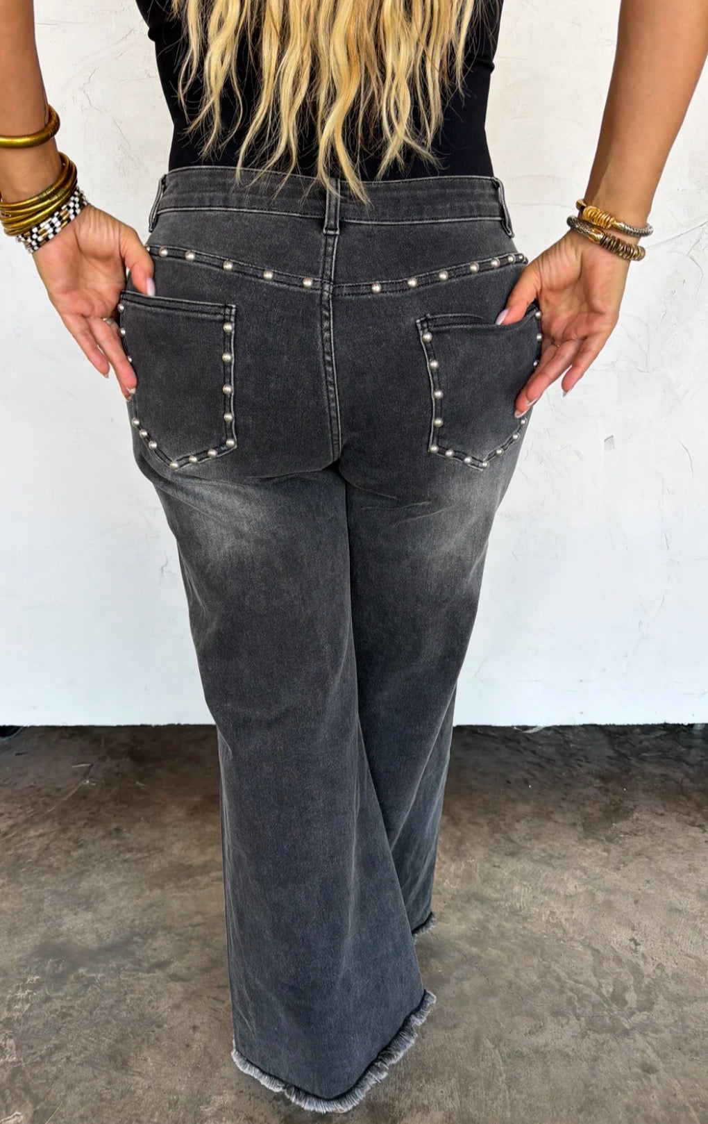 Preorder: OFF THE GRID STUDDED JEANS - ETA LATE NOVEMBER