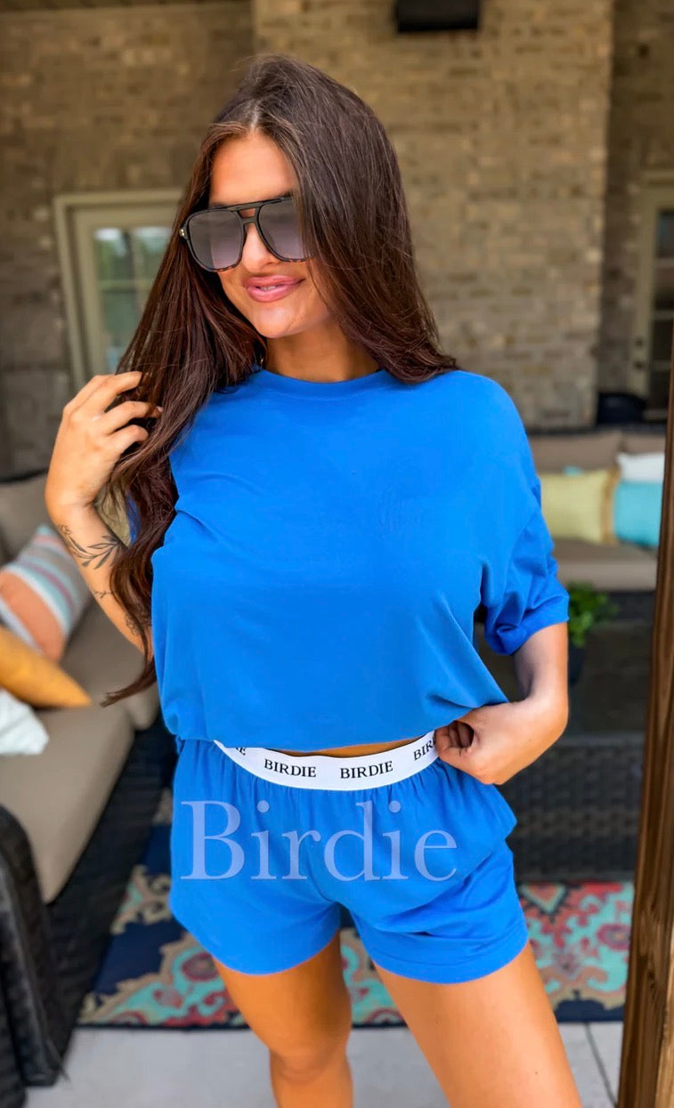 Birdie Tee Boxer Short Set in Royal Tide (Sold As Set)