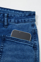 Frayed Cropped Straight Jeans