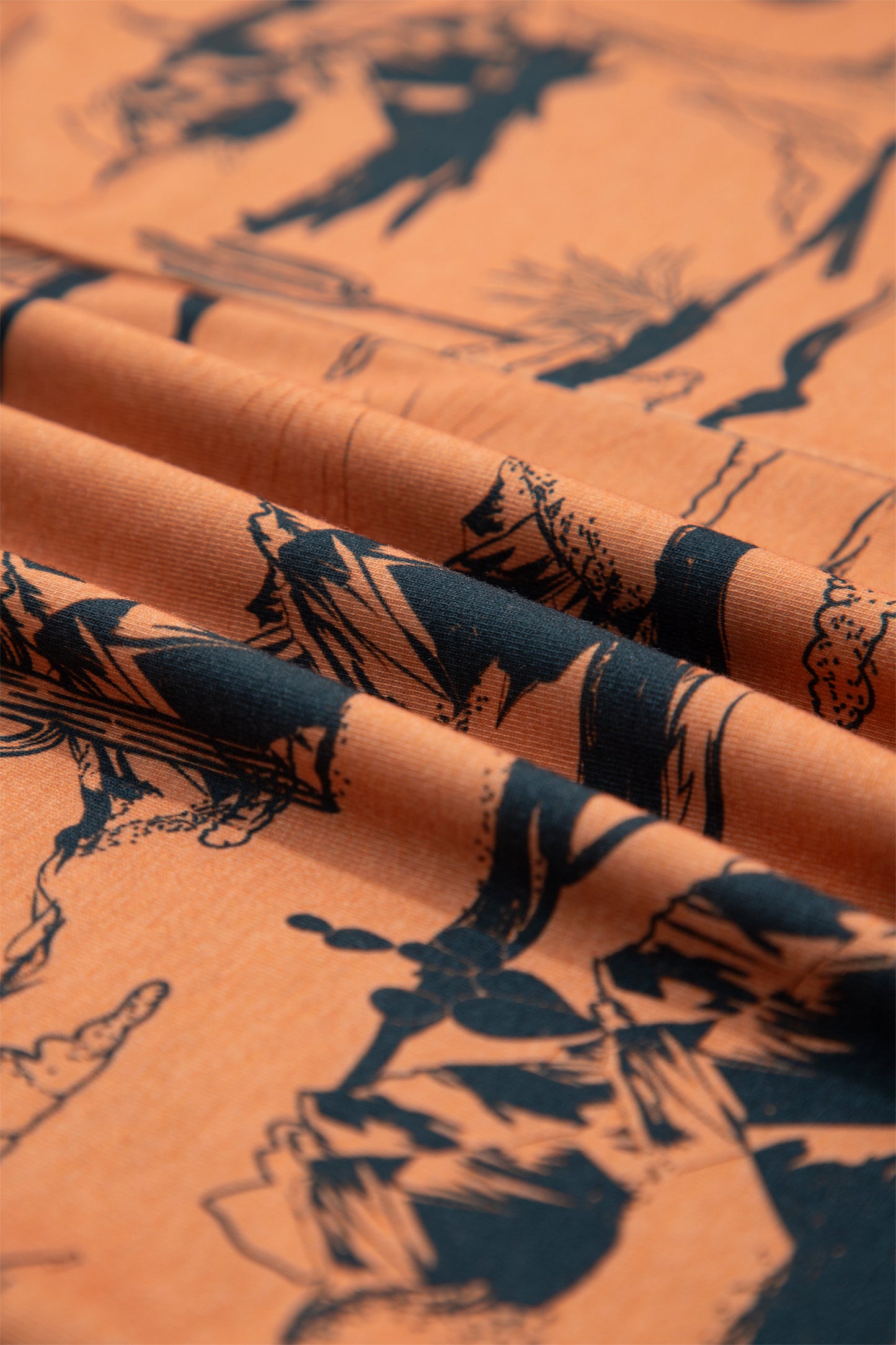 White Desert Sand Print Short Sleeve Knit Top