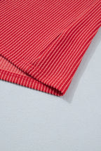 Fiery Red USA Graphic Half Sleeve Loose Ribbed Top