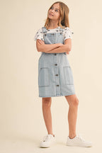 TWEEN KIDS GIRLS DENIM OVERALL DRESS