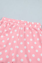 Sky Blue Polka Dot Oversized Top Drawstring Short Set