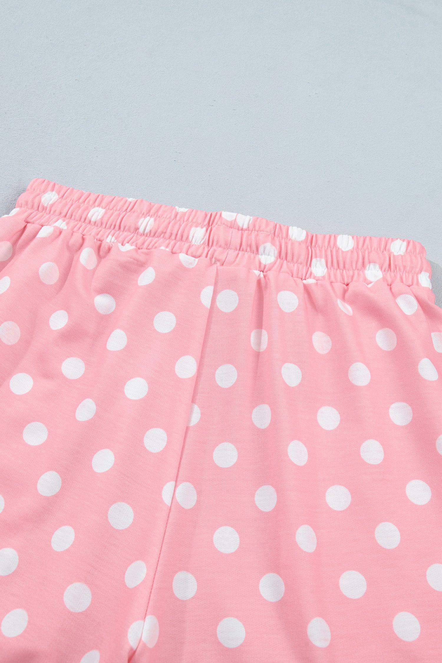 Sky Blue Polka Dot Oversized Top Drawstring Short Set