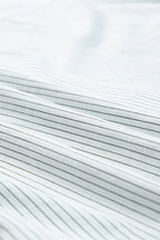 Stripe Roll-tab Sleeve Pocketed Long Shirt
