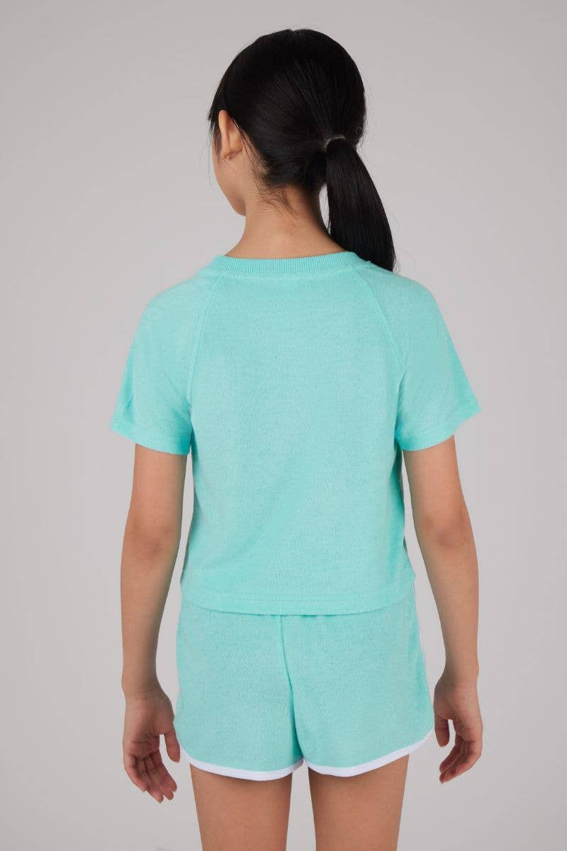Girls Towel Terry Raglan Tee and Dolphin Short Set - ETA EARLY AUGUST