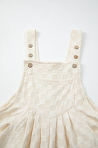 Checkered Pocketed High Waist Wide Leg Overall