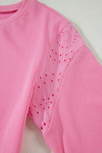 Lace Patchwork Half Sleeve Top Elastic Waist Pants Two Piece Set
