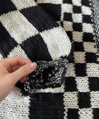 Oversized Checkered Knit Cardigan PreOrder