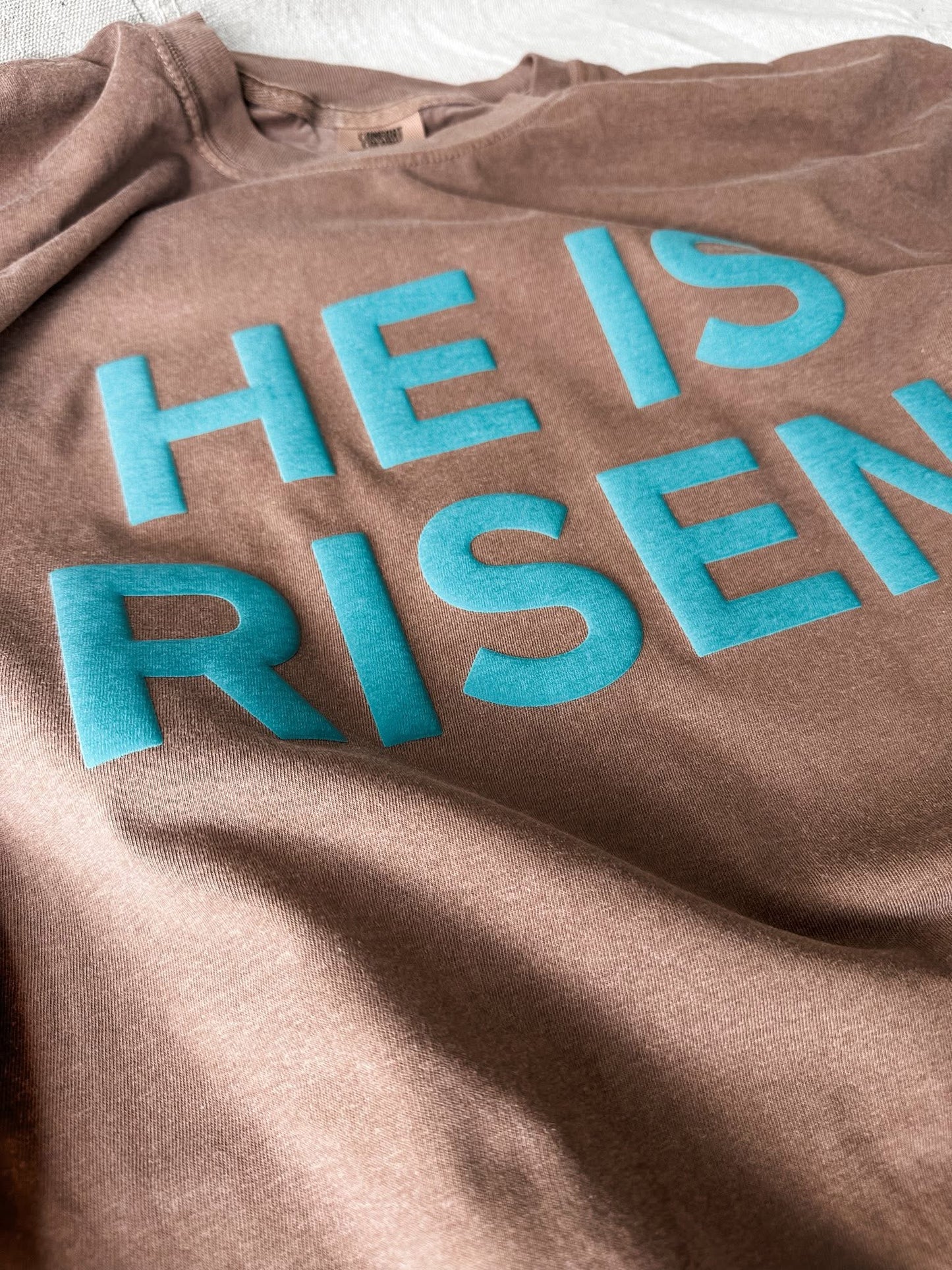 He Is Risen (Teal Puff)