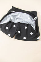Red Polka Dot Raw Hem Relaxed Pullover Loose Skort Two Piece Set