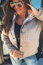 Reversible Puffer Jacket in Dark Camo