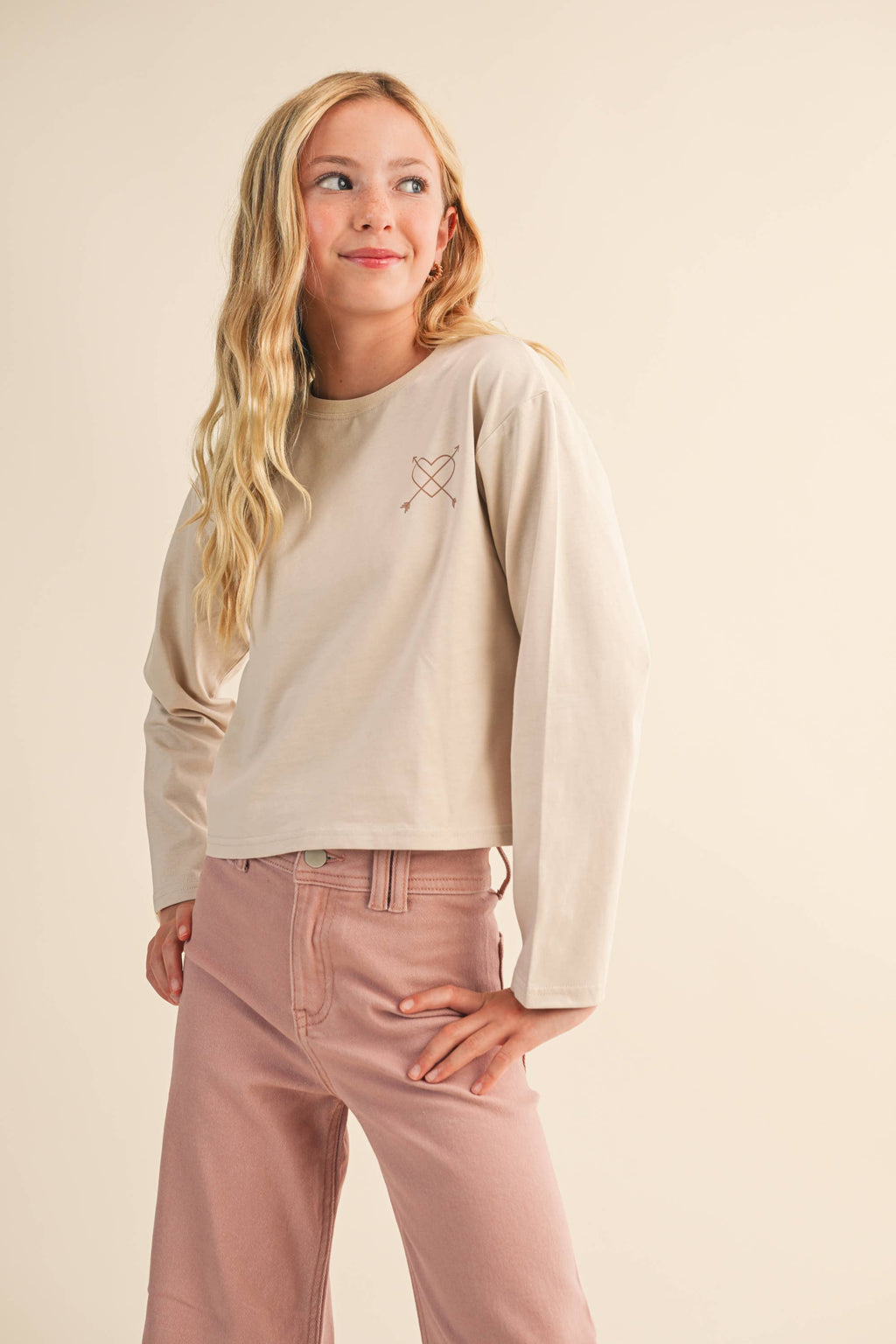 TWEEN KIDS GIRLS CROPPED BOXY TEE