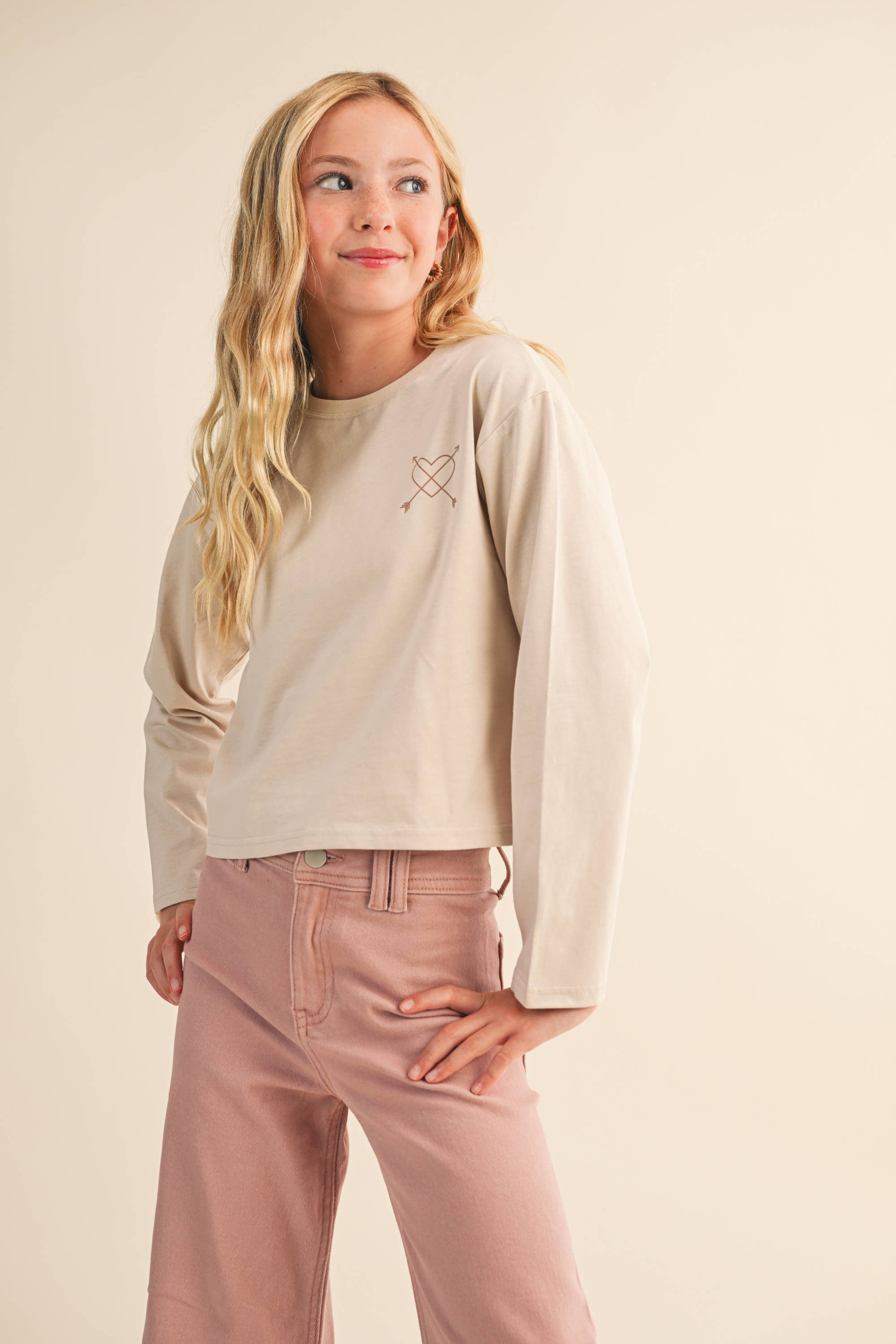 TWEEN KIDS GIRLS CROPPED BOXY TEE