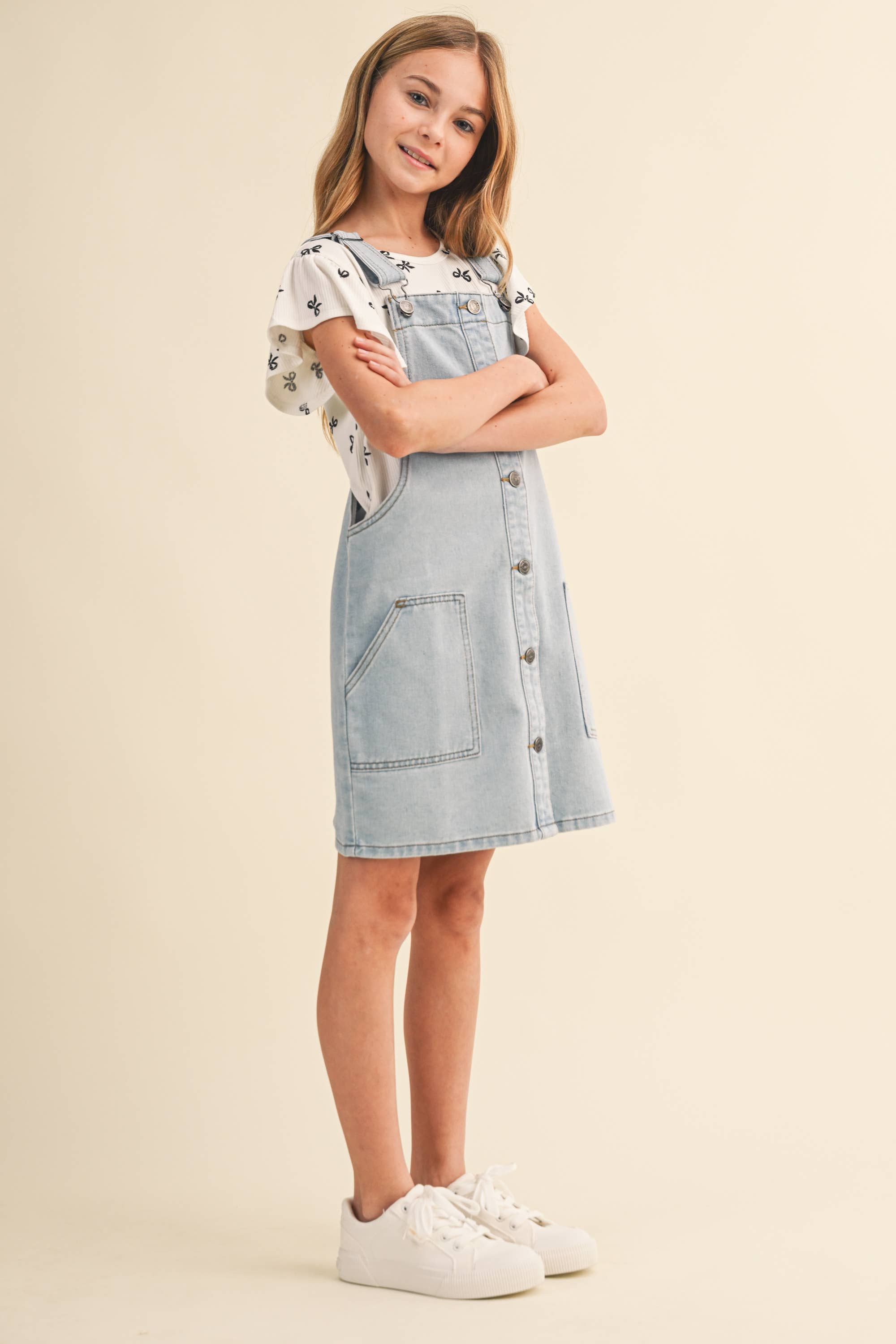 TWEEN KIDS GIRLS DENIM OVERALL DRESS