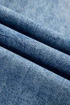 Beau Blue Acid Wash Pocket Detail Flare Jeans