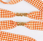 Gingham Game Day Shoe Laces with Charms