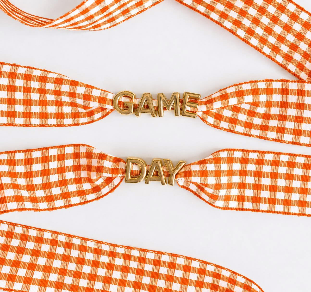 Gingham Game Day Shoe Laces with Charms