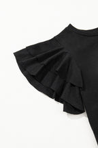 Layered Ruffle Short Sleeve Round Neck Top
