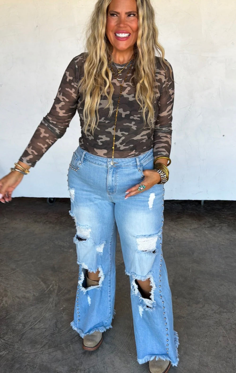 Preorder: OFF THE GRID STUDDED JEANS - ETA LATE NOVEMBER
