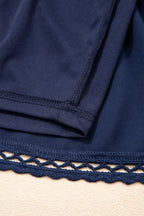 Frilled Elastic Waist Lace Trim Boho Ruffled Shorts Plus