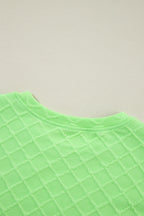 Checkered Textured Tee and Drawstring Shorts
