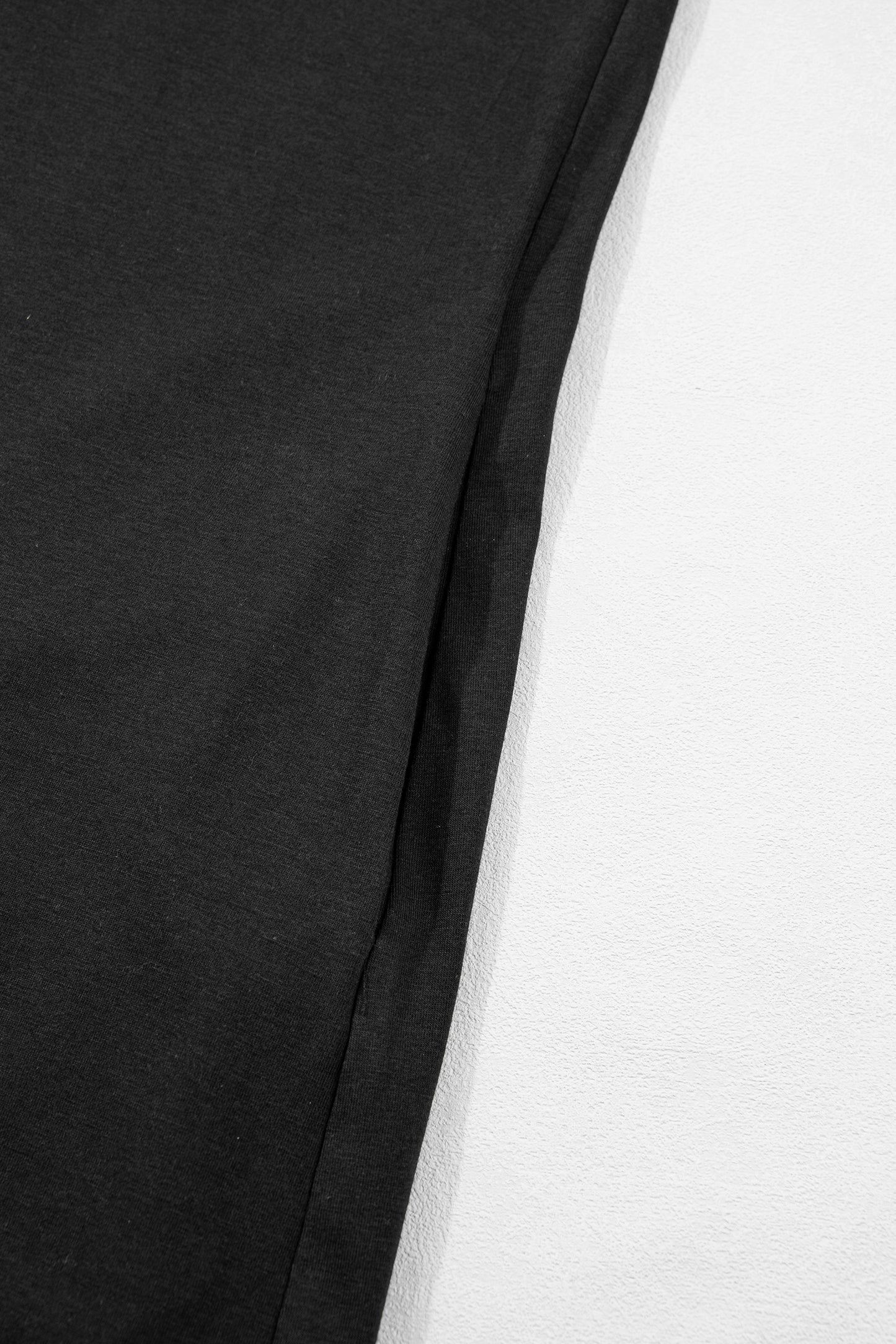 Black Plus Size Lace Hem Patchwork T Shirt Midi Dress