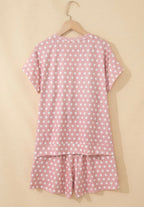 Pink Polka Dot Print Short Set