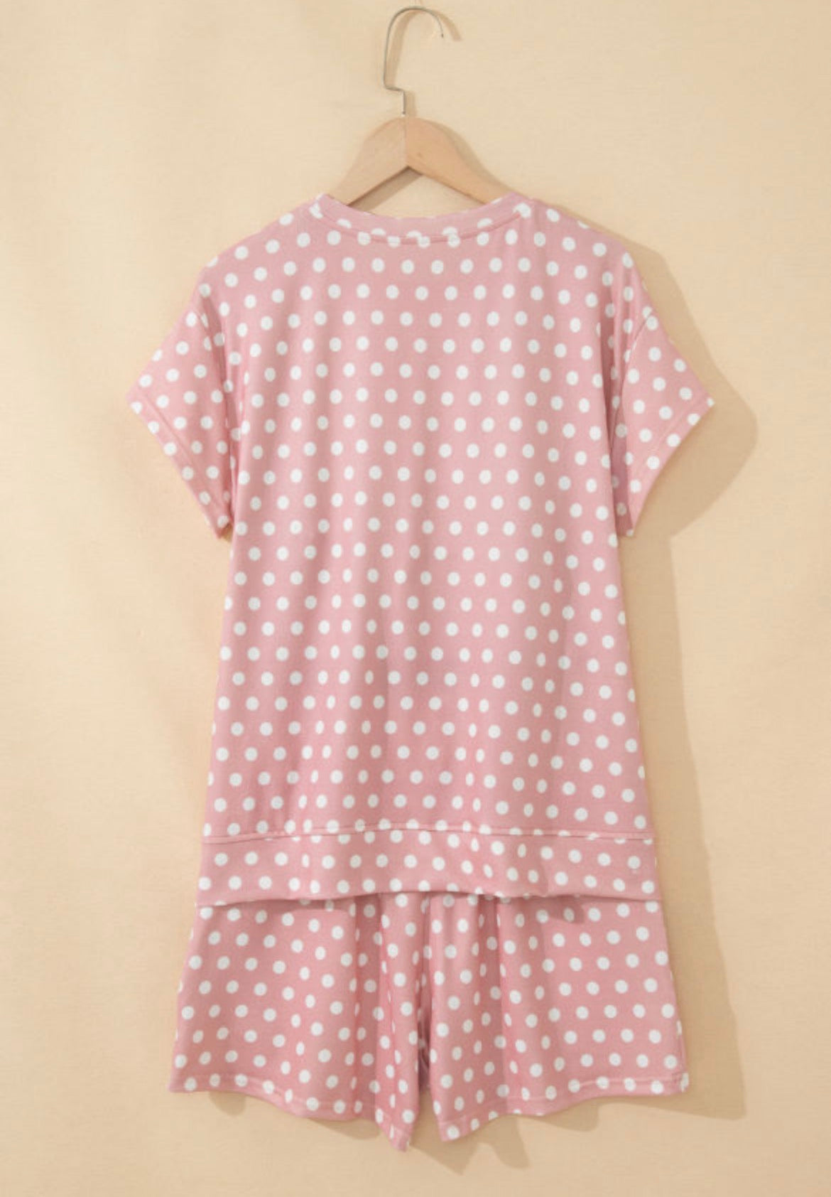 Pink Polka Dot Print Short Set