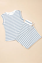 Sail Blue Casual Wide Leg 2pcs Pants Set