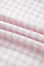 Sky Blue Plaid Baggy Pullover Drawstring Casual Shorts 2pcs Outfit